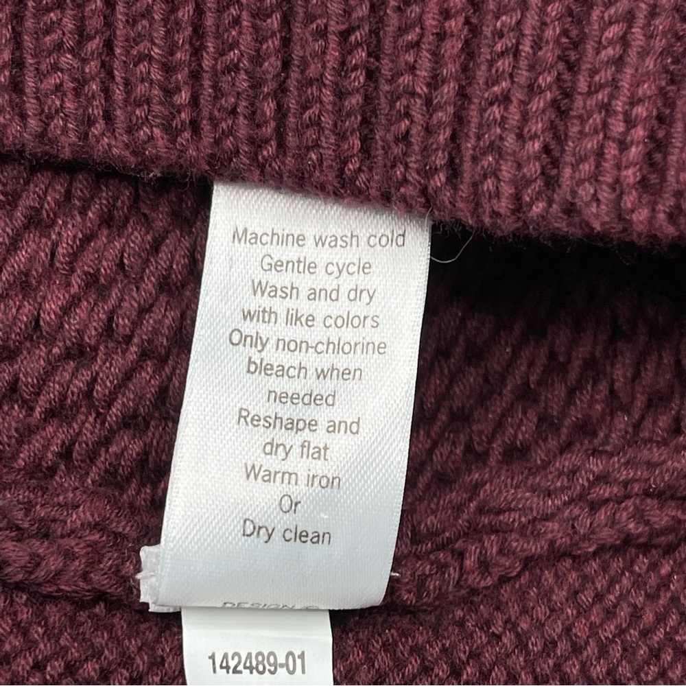 Athleta Sweater Turtleneck Breckenridge Maroon Chunky Knit Comfy Office Autumn - Picture 12 of 12